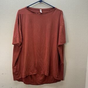 Lululemon Back In Action, Short Sleeve Shirt, Pima Cotton Blend Lounge Gym Sz 14